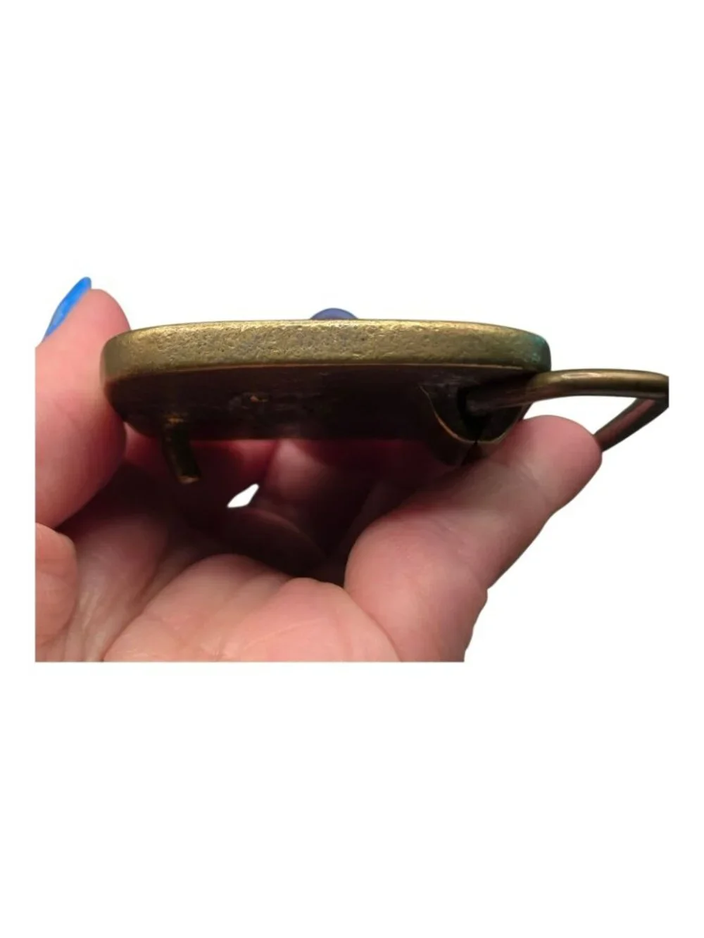 BTS solid brass and enamel belt buckle woman's profile 2.25